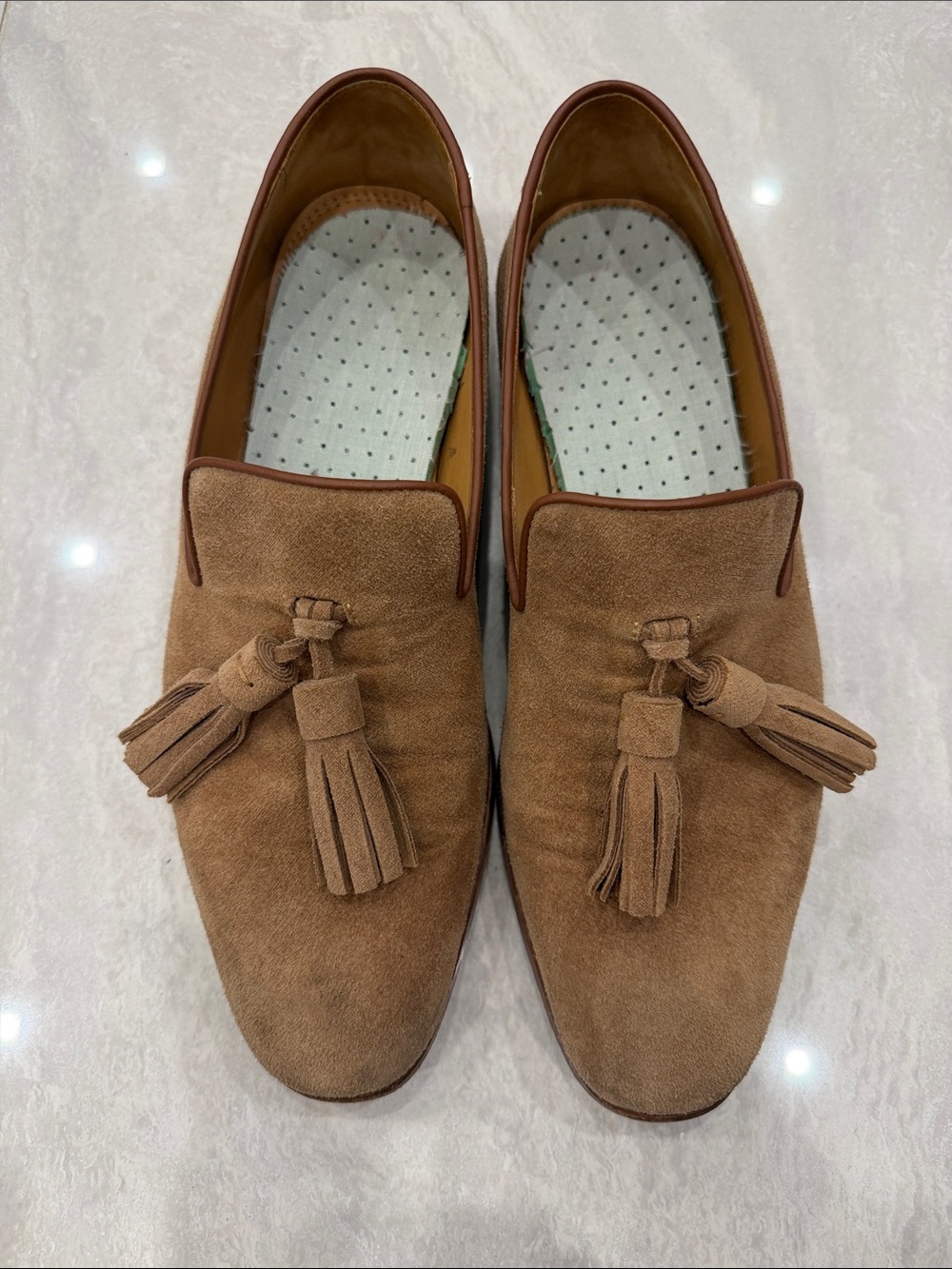 Men's Brown Suede Tassel Loafers